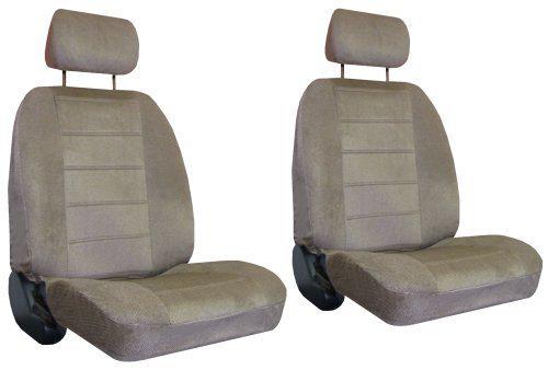 Tan Beige  Interwoven Weave Car SEAT COVERS 2 seatcovers w/ 2 head rests #5, US $46.73, image 2