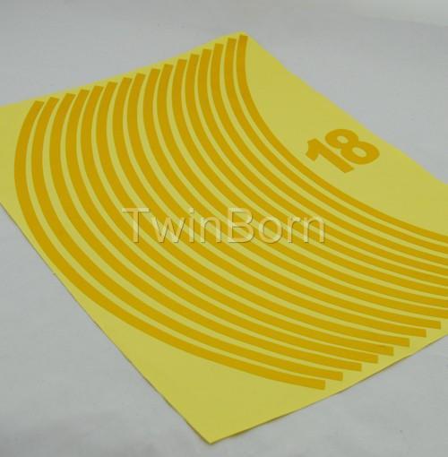 18in 8mm car motor rim wheel tire stripe tape decal stickers deco yellow color