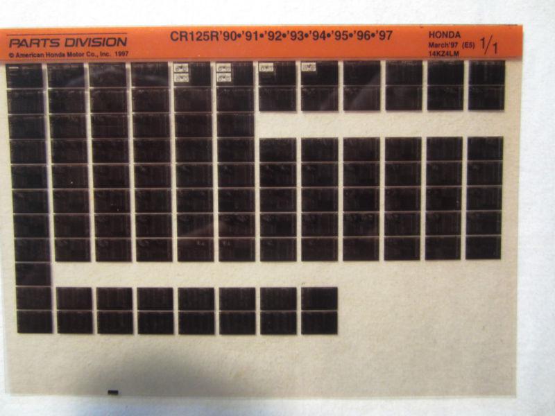 1990-1997 honda cr125r motorcycle microfiche parts catalog cr 125r 