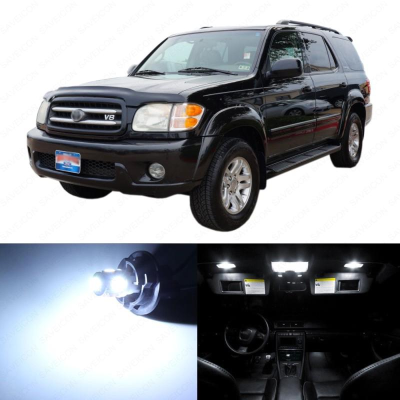 12 x xenon white led interior lights package for 2004 - 2007 toyota sequoia --