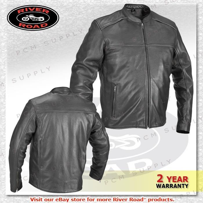 River road seneca cool leather removable insulated liner motorcycle men jacket