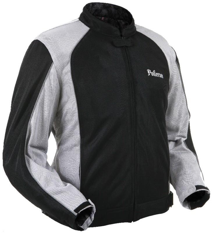 Pokerun cool cruise 2.0 mens silver xl mesh textile motorcycle jacket