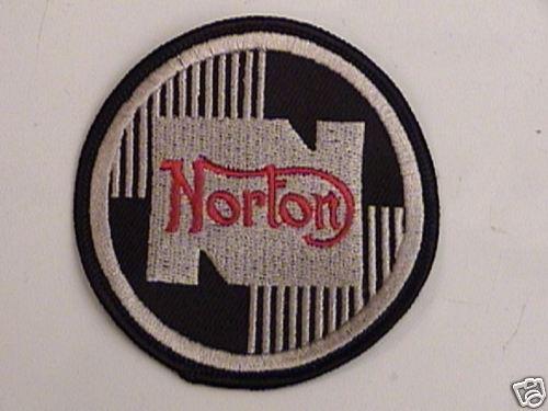 Norton vintage motorcycle patch round embroidered 3" vintage british logo