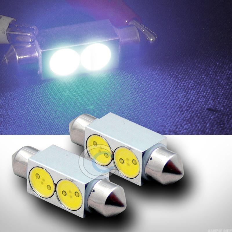 2pc white 36mm festoon 2x 1w smd led light bulb interior/door lamp 3423 de3423