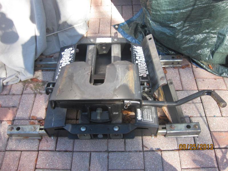 Superglide 5th wheel hitch for industry standard rails