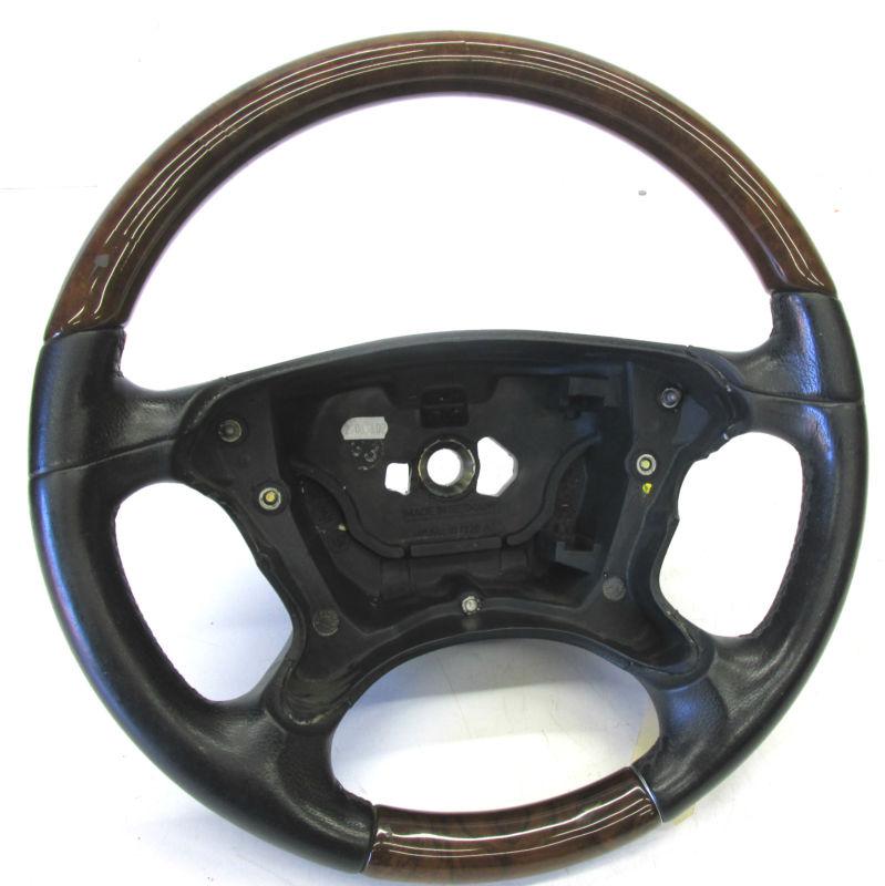 2004-2005 mercedes benz clk500 w209 oem steering wheel wood grain black stitched
