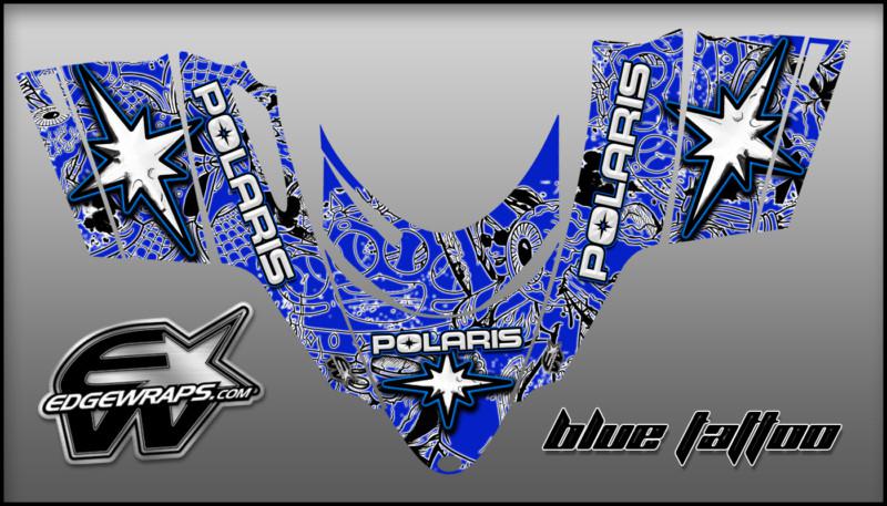 Polaris dragon,shift,rmk, i.q,switchback graphics kit - blue tattoo