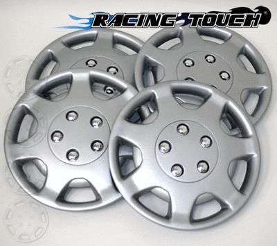 #107 replacement 14" inches metallic silver hubcaps 4pcs set hub cap wheel cover