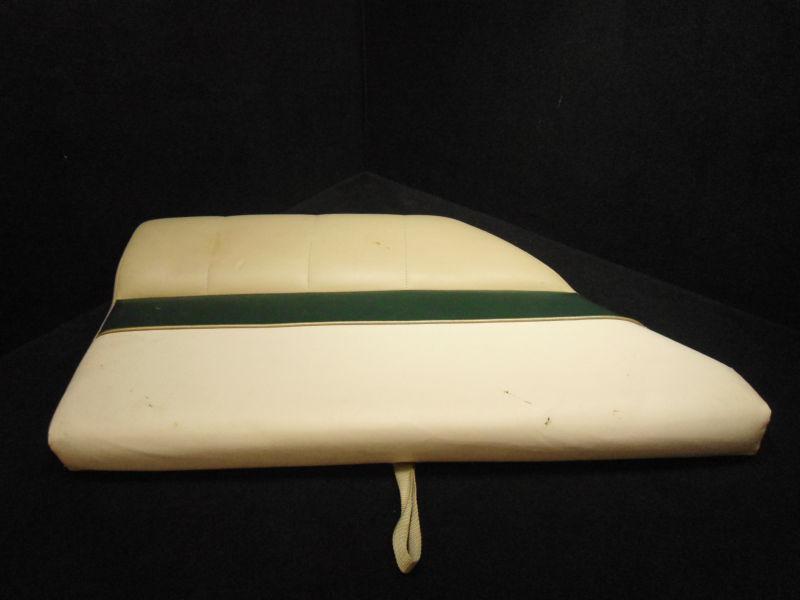Green/beige/white with gold trim pontoon bench seat cushion top back c-lo 23