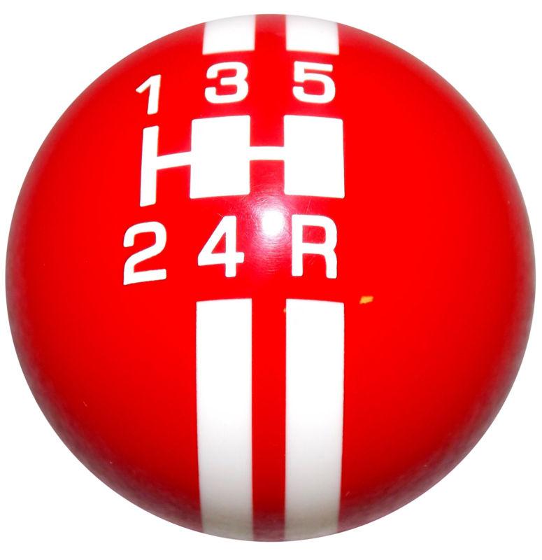 Rally stripe 5 speed red w/ white shift knob hot rod muscle car truck
