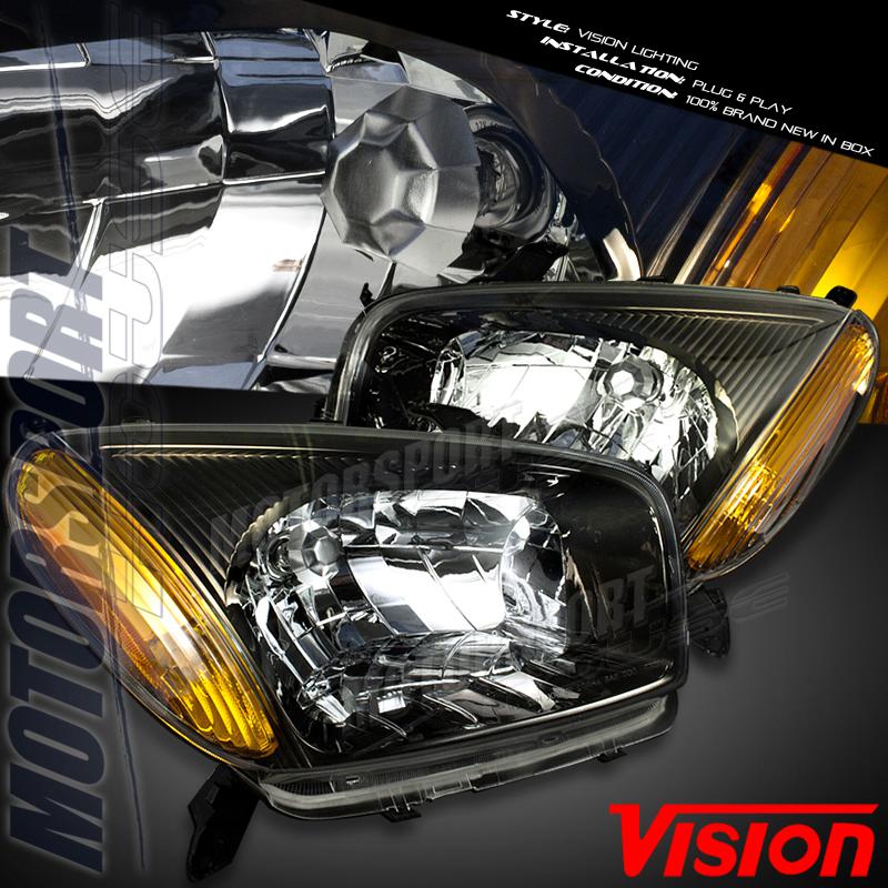 New 2001 2002 2003 toyota rav4 suv 4dr headlights amber reflector combo set pair