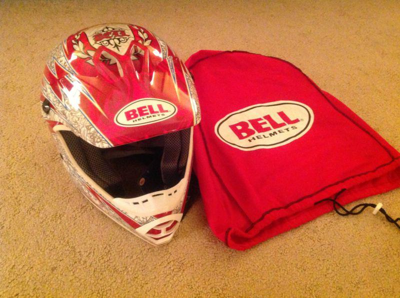 Bell mx-1 mx1 motorcycle helmet motocross bones red size small s new sample ct
