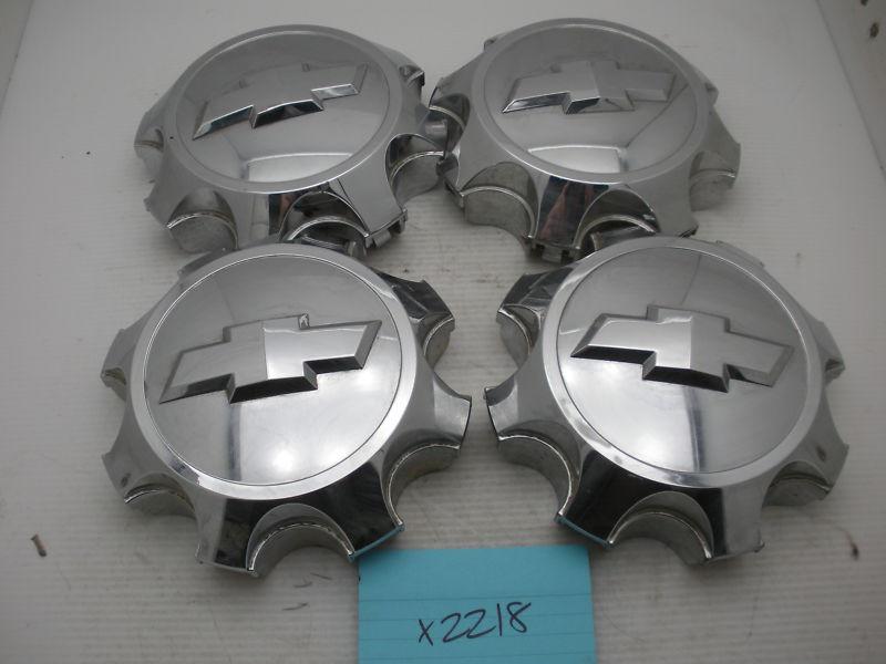 Set of 4 oem 11 12 13 chevy silvervado 2500 chrome 9597789 center caps hubcaps
