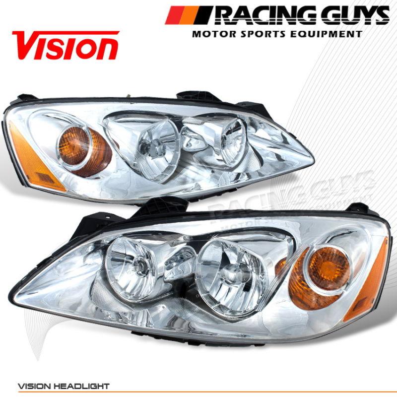 Euro clear chrome head lights lamps pair assembly vision driver+passenger lh+rh