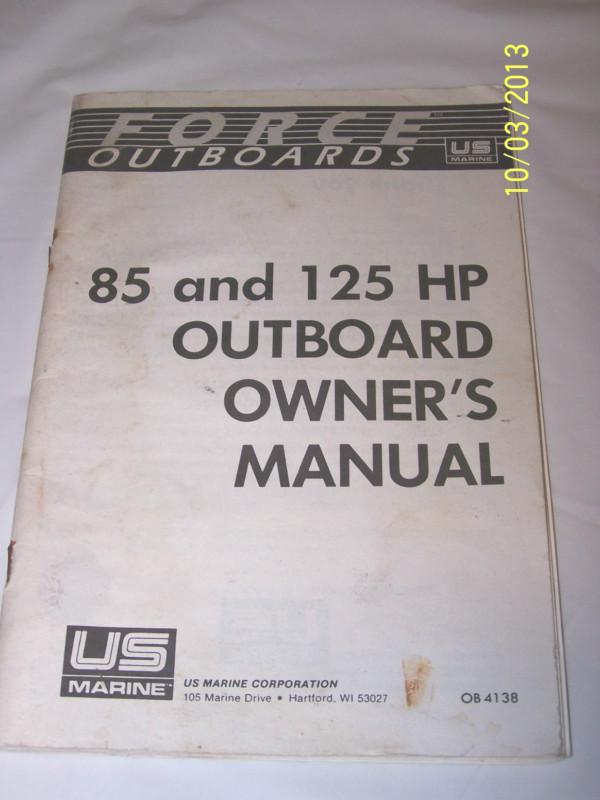 Force outboards 85 and 125 h.p. outboard owners manual