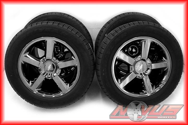 New 20" chevy tahoe ltz silverado black chrome gmc yukon sierra wheels tires 22