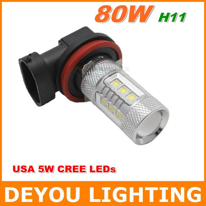Hot sale cree 80w h11 led fog light 12v 24v car drl light lamp bulb car lighting