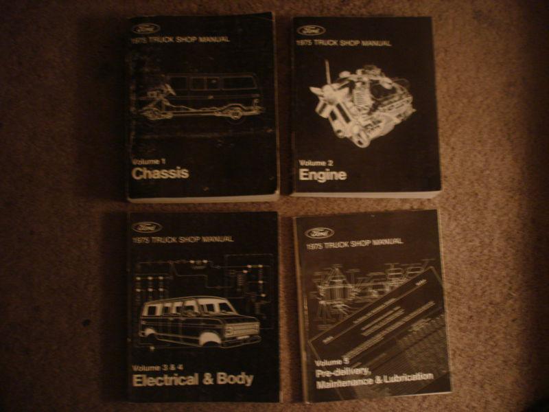 1975 ford truck shop manual set engine chassis electrical body maintenance 