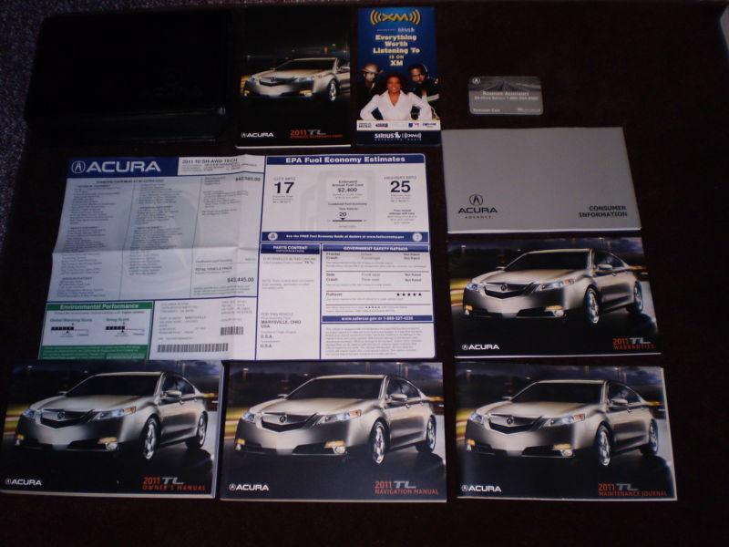 2011 acura tl complete  car owners manual books nav guide case all models