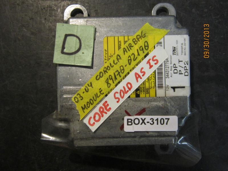 Core 03 04 corolla air bag module #89170-02190 *core*