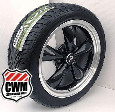 17x8" classic 5 spoke black wheels rims federal tires for chevy el camino 1966
