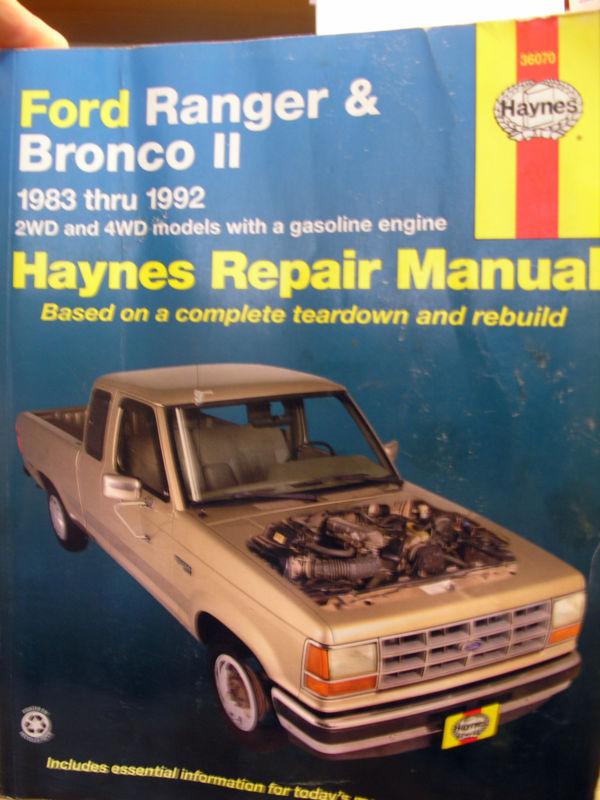 1983-1992 ford ranger & bronco ii repair manual -2 & 4wd, gas, haynes