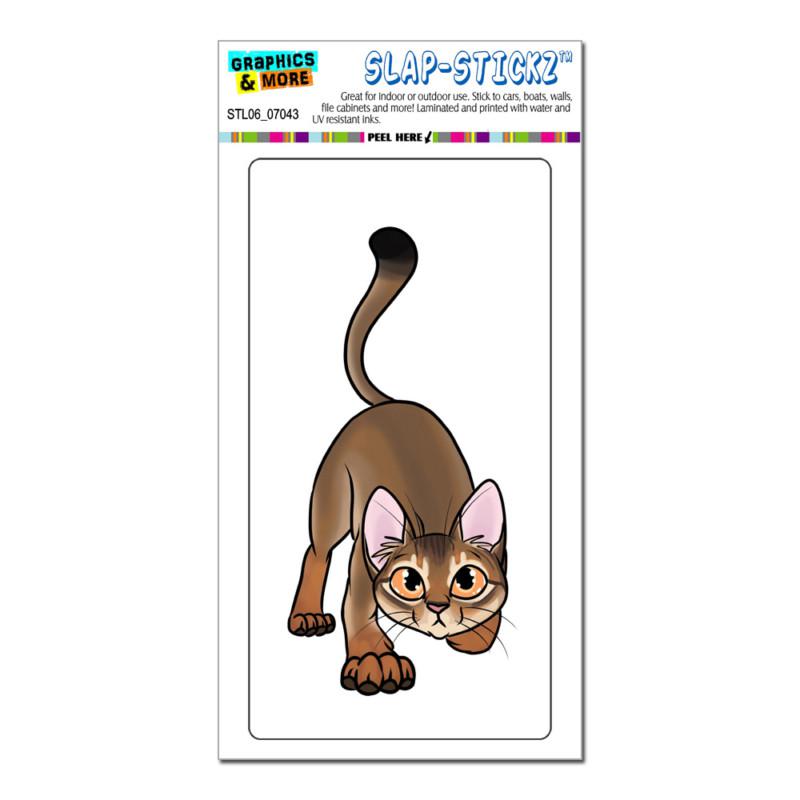Abyssinian cat on white - pet - slap-stickz™ car window locker bumper sticker
