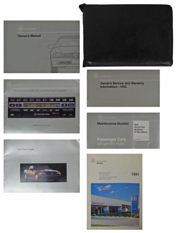 1992 92 mercedes benz 300 sl 500 sl class owners operators manual books case