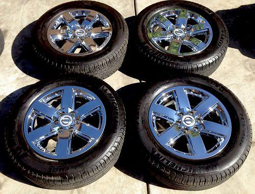 Nissan titan oem factory chrome clad 20 inch wheels tires armada qx56