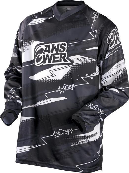 Answer racing a12 syncron mx motorcycle jersey black youth lg/large