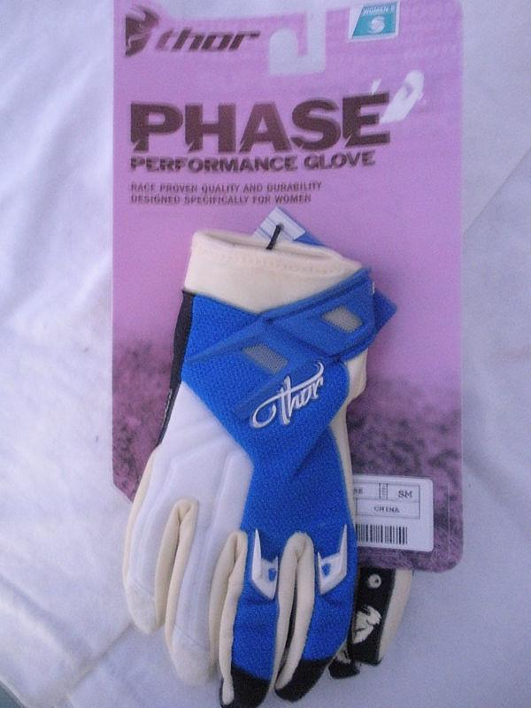 Thor phase womens mx gloves - plush blue small 3332-0562
