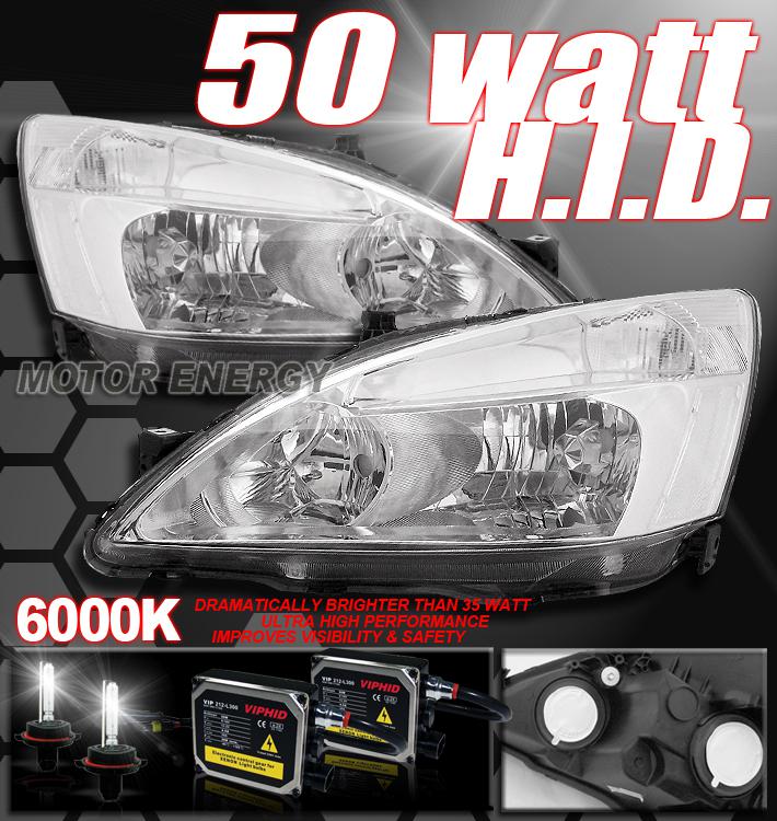 03-06 honda accord crystal head lights+50w xenon hid 05