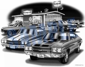 Chevelle ss 1970 muscle car auto art print   ** free usa shipping **