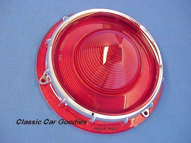 1957 ford tail light lenses (2) new! t-bird w/bezel