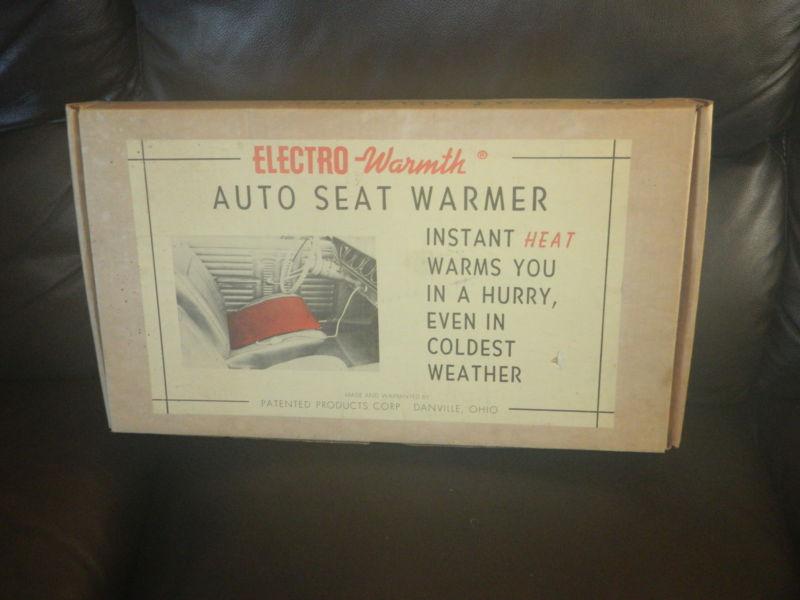Vintage electro-warmth car seat pad cover warmer w/cigarette plug original box