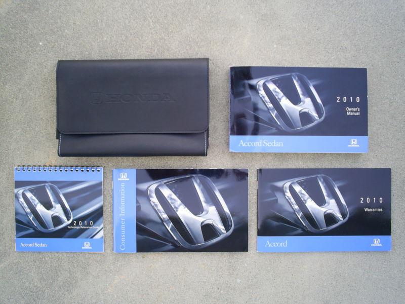 2010 honda accord sedan factory owner's manual set of books with black case