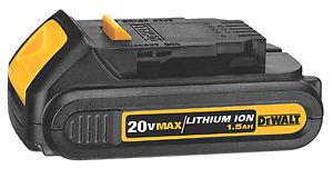 Dewalt dcb201 20v max 1.5 ah li-ion compact battery pack