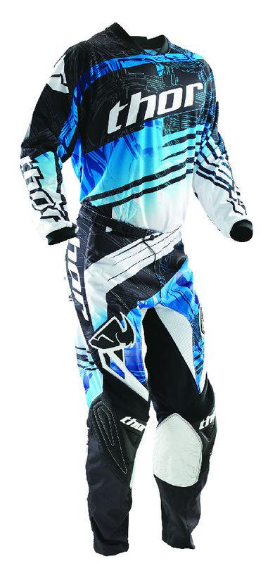 Thor phase swipe blue white dirt bike jersey pants mx atv gear black 2014