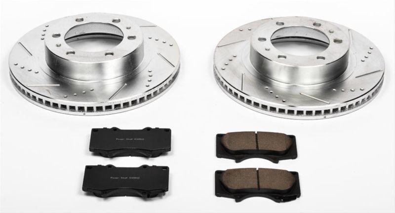 Power stop brake rotors/pads cross-drilled/slotted front toyota kit k137