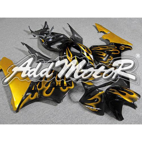 Injection molded fit 2005 2006 cbr600rr 05 06 gold flames fairing 65n05