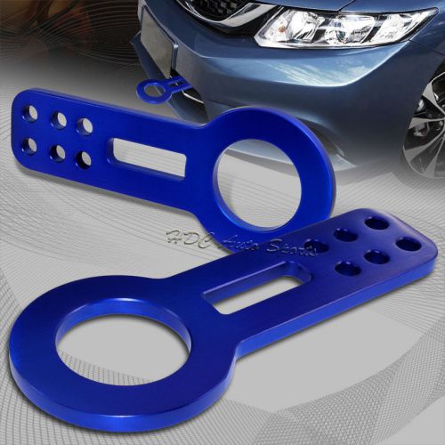Jdm blue front anodized billet aluminum racing towing hook tow kit universal 4