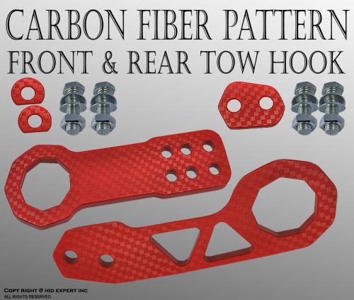 Icbeamer 1 set chevrolet front &amp; rear universal pro racing cnc red tow az10505
