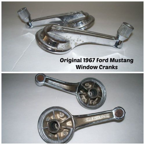 Original 1967 original heavy duty ford mustang interior window cranks w/ knobs