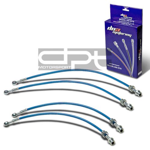 Mazda 626 replacement front/rear stainless hose blue pvc coated brake line kit