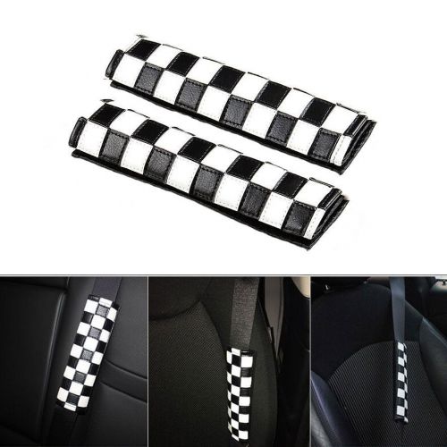 2x checker seat belt seatbelt cushions shoulder pads cover for cooper s jcw r55
