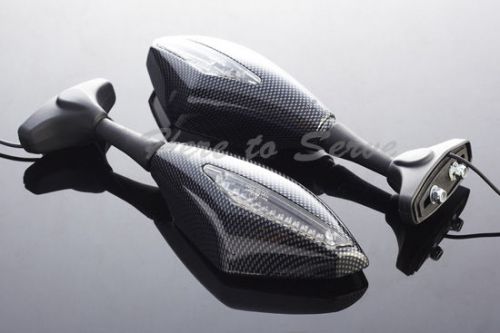 Suzuki integrated 10mm led carbon mirrors gsf600 gsf650 gsx-r 600 750 1000