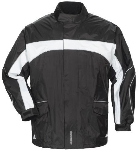 Tourmaster black/white mens xs elite 3.0 motorcycle rain jacket extra small