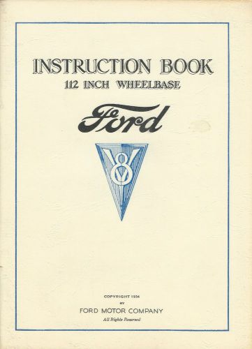 Instruction book 112 inch wheelbase - ford - v8