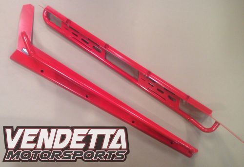 2014 and older polaris rzr xp 900 4 rock slider rockers with tube in red