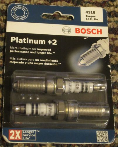 Bosch platinum +2 # 4315 spark plugs 2 pack 2 times service life new!